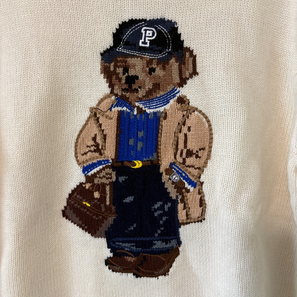 NEW Polo Ralph Lauren Polo Bear Wool Cashmere Blend Intarsia Sweater Size XL - Picture 4 of 15